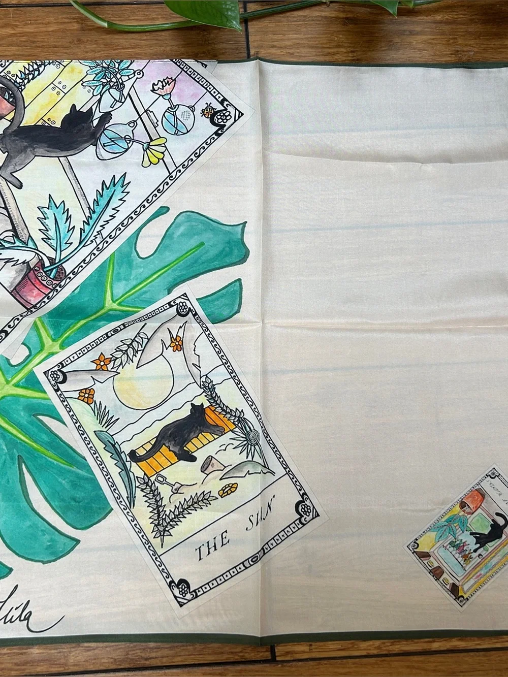 💯 % silk hand designed scarf. Brand new.